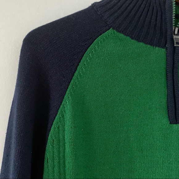 NWT Nautica Quarter Zip Blue/Green Sweater - Picture 4 of 8